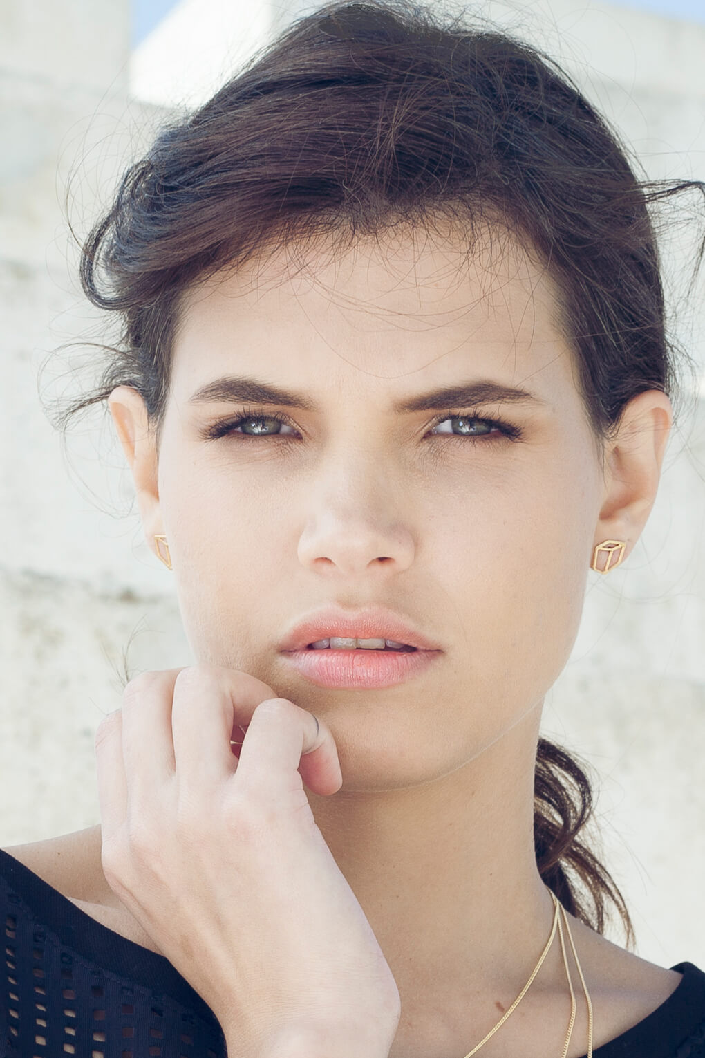 398102-Short Composition Post Earrings-5