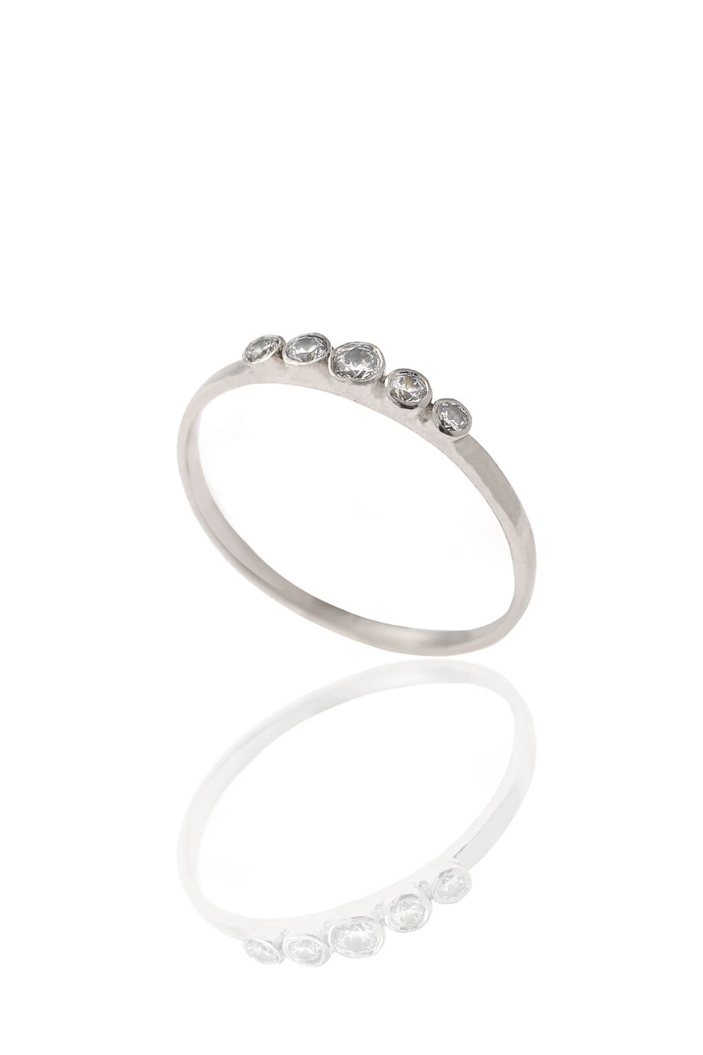 901614-14k Gold Five Stone Diamond Ring-7