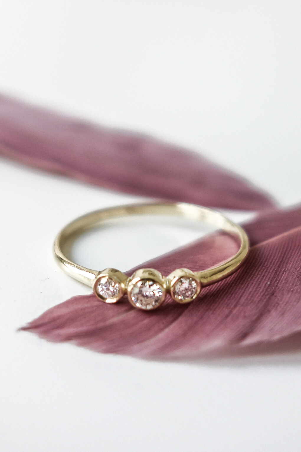 904414-14k Gold Round Three Stone Ring-5