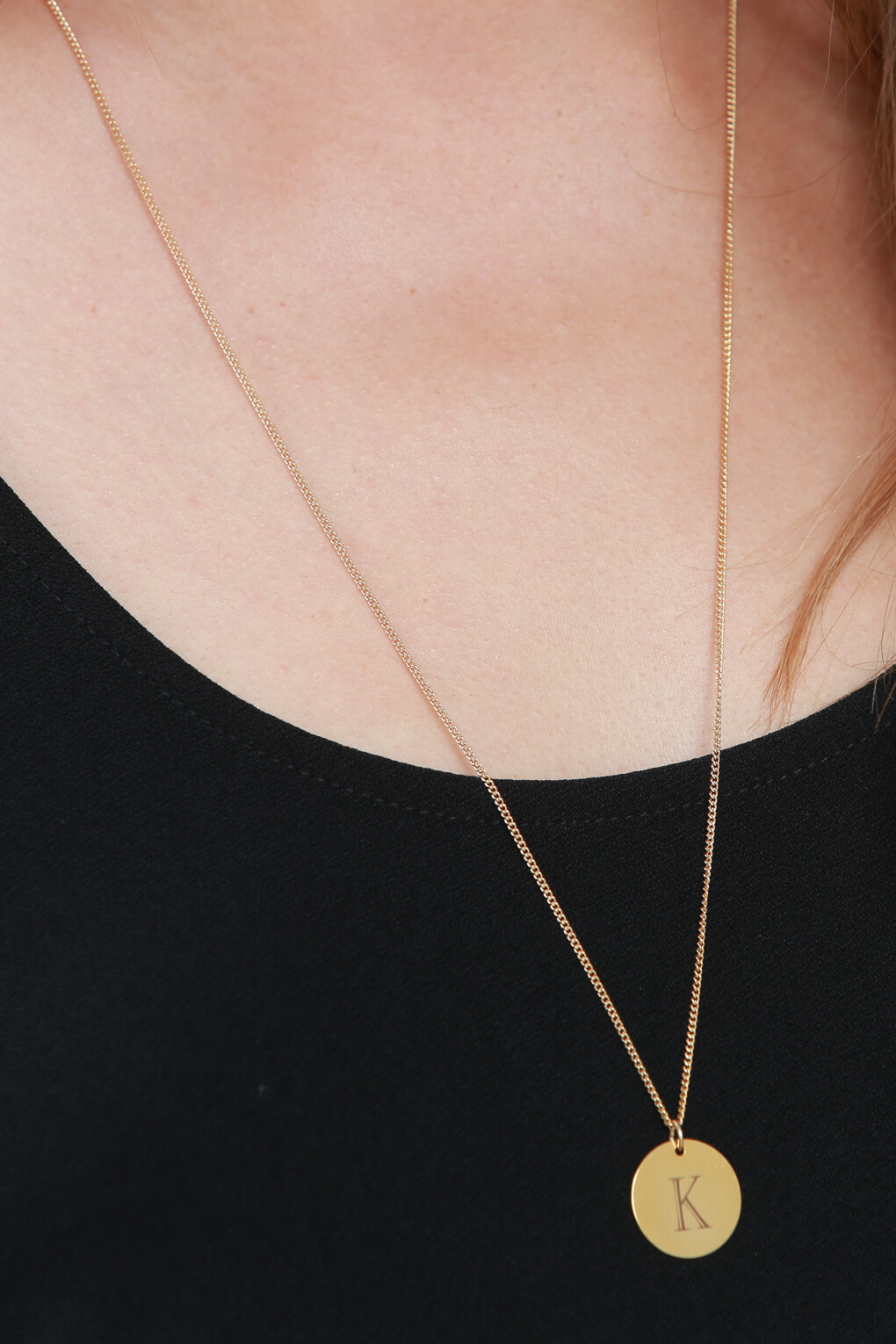 Long Custom Engraving Necklace – Circle 118112-21