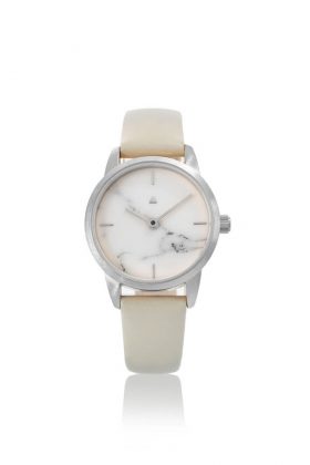 25 mm silver watch in marble