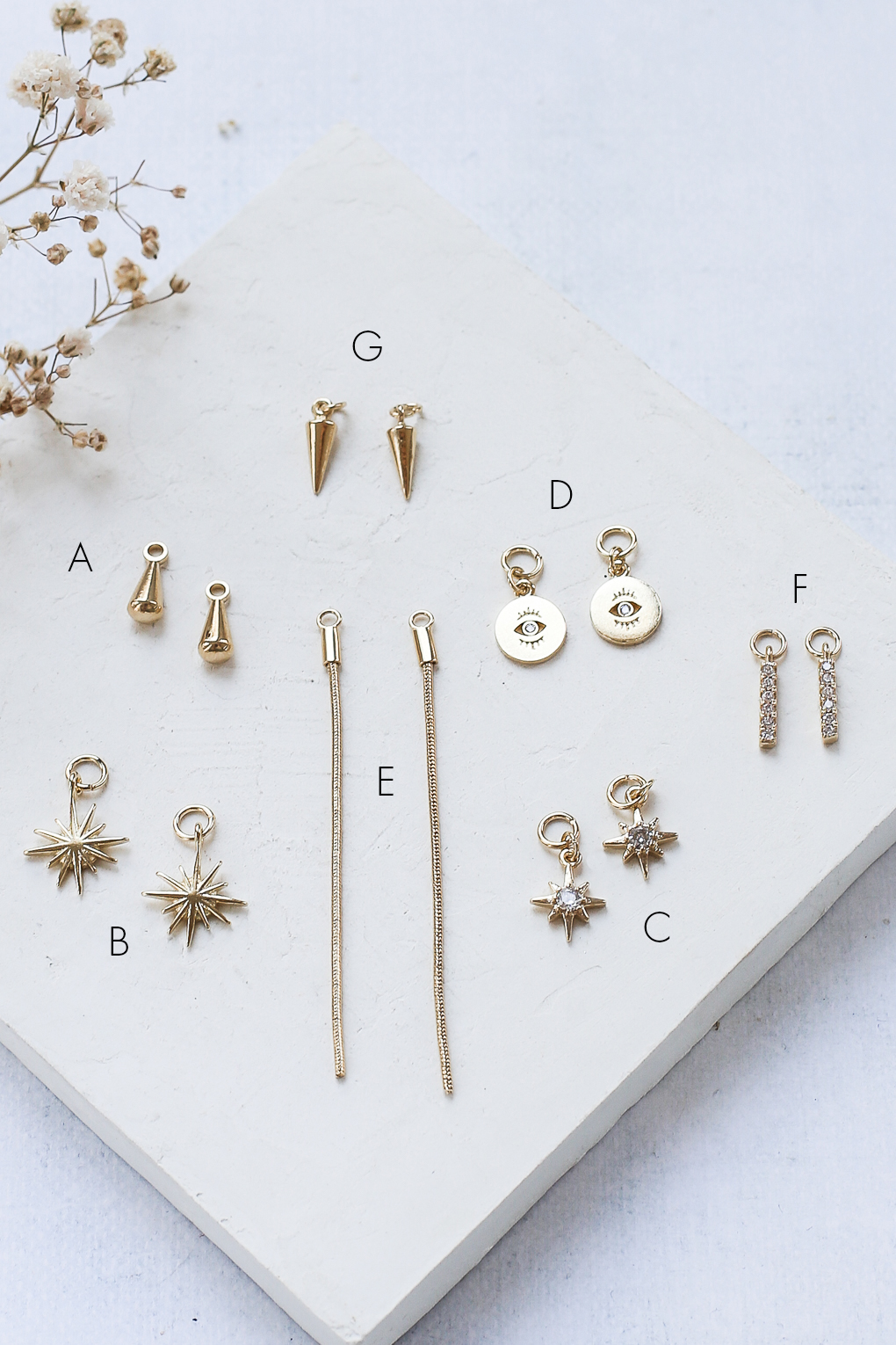 Replacable-pendants-for-14K-gold-hoop-earrings_w_letter