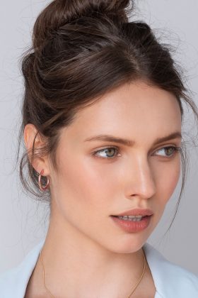 Small Basic Hoop Earrings in Rose Gold