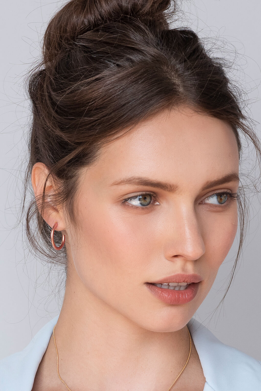 SMALL BASIC HOOP EARRINGS Rose Gold