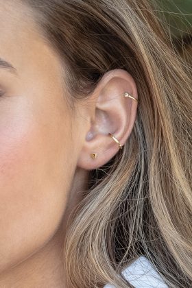 Solid Gold Small Gig Post Earrings